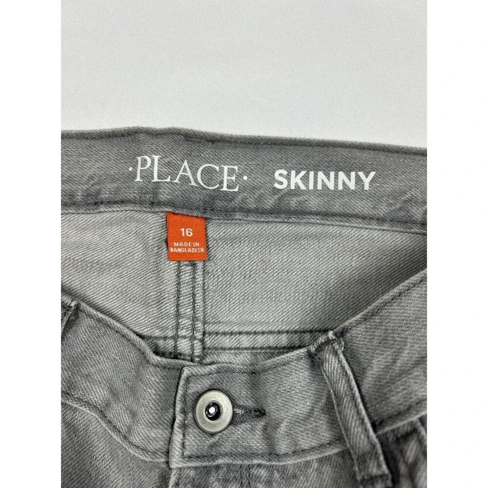 THE CHILDREN'S PLACE Boys Gray Skinny Jeans Size 16 - Excellent Pre-Loved